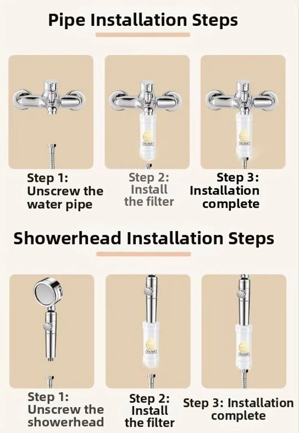 Filtre de douche à la vitamine C